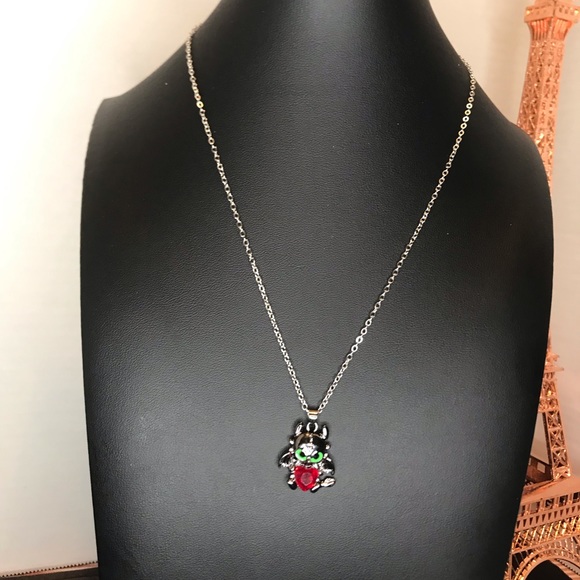 Toothless how to train a dragon red heart necklace - Picture 2 of 7
